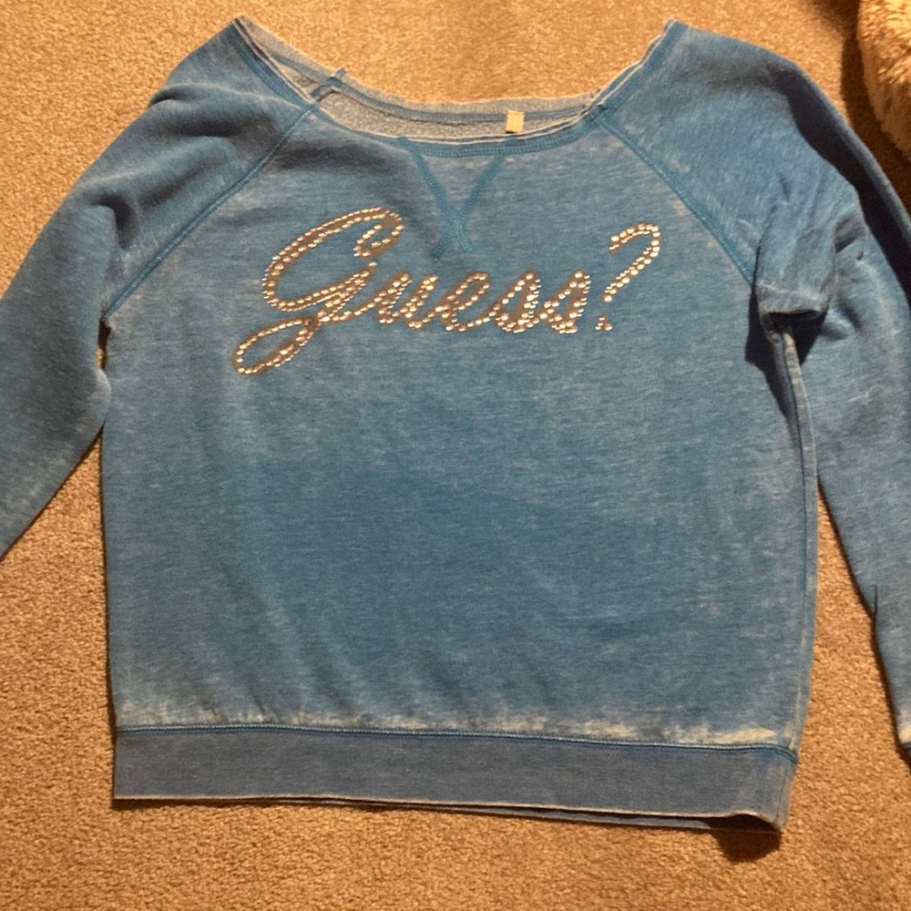 Blue bling Guess top